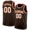 Custom Brown White-Orange Authentic Basketball Jersey