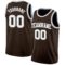 Custom Brown White-Gray Authentic Basketball Jersey