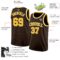 Custom Brown Gold-White Authentic Basketball Jersey