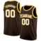 Custom Brown White-Gold Authentic Basketball Jersey