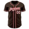 Custom Brown White-Red Authentic Baseball Jersey