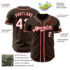 Custom Brown White-Red Authentic Baseball Jersey