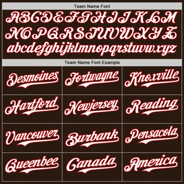 Custom Brown White-Red Authentic Baseball Jersey