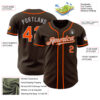 Custom Brown Orange-Gray Authentic Baseball Jersey