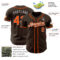 Custom Brown Orange-Gray Authentic Baseball Jersey