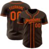 Custom Brown Orange Authentic Baseball Jersey