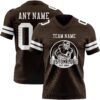 Custom Brown White Authentic Football Jersey