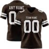 Custom Brown White Authentic Football Jersey