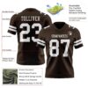 Custom Brown White Authentic Football Jersey