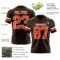 Brown0211-2 Custom Brown Orange-White Authentic Football Jersey