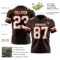 Brown0212-2 Custom Brown White-Orange Authentic Football Jersey