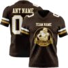 Custom Brown White-Old Gold Authentic Football Jersey