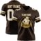 Brown0215-1 Custom Brown White-Old Gold Authentic Football Jersey