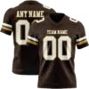 Custom Brown White-Old Gold Authentic Football Jersey
