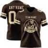 Custom Brown Cream Authentic Football Jersey