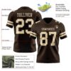 Custom Brown Cream Authentic Football Jersey