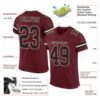 Custom Burgundy Black-Cream Mesh Authentic Football Jersey