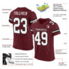 Custom Burgundy White-Black Mesh Authentic Football Jersey