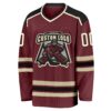 Custom Burgundy Cream-Black Hockey Jersey