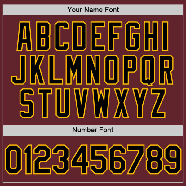 Custom Burgundy Black-Gold Performance T-Shirt