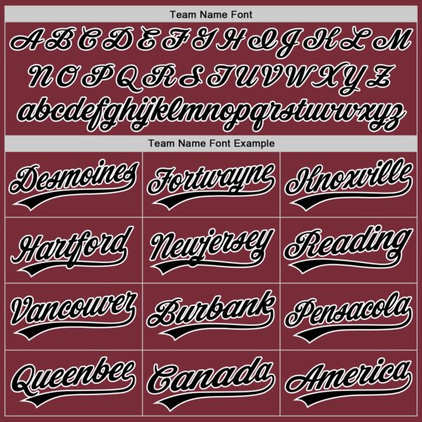 Custom Burgundy Black-White Authentic Baseball Jersey