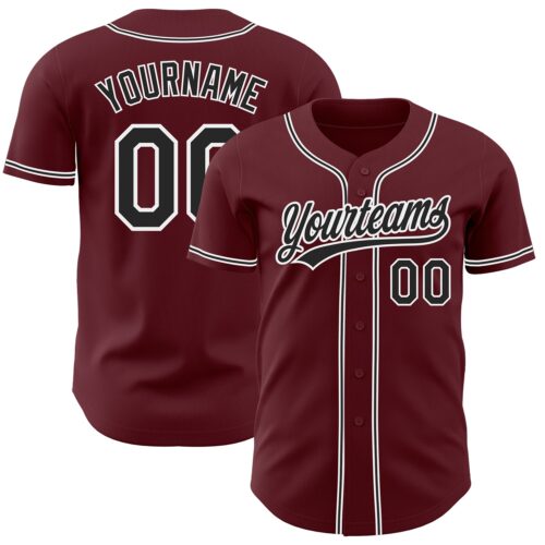 Burgundy0083_53e8d04e-5384-49bd-aa7b-37edd0a7134d Custom Burgundy Black-White Authentic Baseball Jersey