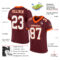 Burgundy0096-1 Custom Burgundy White-Orange Mesh Authentic Football Jersey