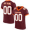 Burgundy0096 Custom Burgundy White-Orange Mesh Authentic Football Jersey
