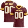 Custom Burgundy White-Gold Authentic Football Jersey
