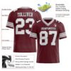 Custom Burgundy White-Gray Authentic Football Jersey