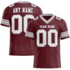 Custom Burgundy White-Gray Authentic Football Jersey