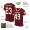 Burgundy0137-1 Custom Burgundy White-Orange Mesh Authentic Throwback Football Jersey
