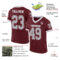 Burgundy0138-1 Custom Burgundy Gray-White Mesh Authentic Throwback Football Jersey