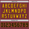 Burgundy0140-3 Custom Burgundy Black-Gold Mesh Authentic Throwback Football Jersey