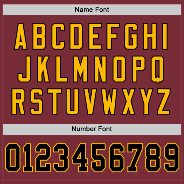 Burgundy0140-3 Custom Burgundy Black-Gold Mesh Authentic Throwback Football Jersey