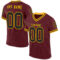 Burgundy0140 Custom Burgundy Black-Gold Mesh Authentic Throwback Football Jersey