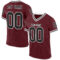 Custom Burgundy Black-White Mesh Authentic Throwback Football Jersey