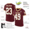 Burgundy0143-1 Custom Burgundy White-Old Gold Mesh Authentic Throwback Football Jersey