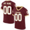 Burgundy0143 Custom Burgundy White-Old Gold Mesh Authentic Throwback Football Jersey