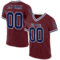 Burgundy0155 Custom Burgundy Navy-White Mesh Authentic Throwback Football Jersey