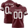 Custom Burgundy White Authentic Football Jersey