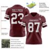 Custom Burgundy White Authentic Football Jersey