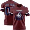 Custom Burgundy Navy-White Authentic Football Jersey