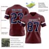Custom Burgundy Navy-White Authentic Football Jersey