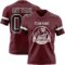 Burgundy0189-1 Custom Burgundy Black-White Authentic Football Jersey