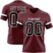 Burgundy0189 Custom Burgundy Black-White Authentic Football Jersey