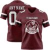 Custom Burgundy White-Black Authentic Football Jersey