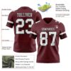 Custom Burgundy White-Black Authentic Football Jersey