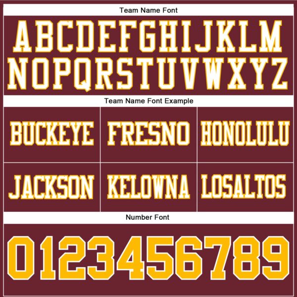 Custom Burgundy Gold-White Authentic Football Jersey