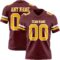 Burgundy0192 Custom Burgundy Gold-White Authentic Football Jersey